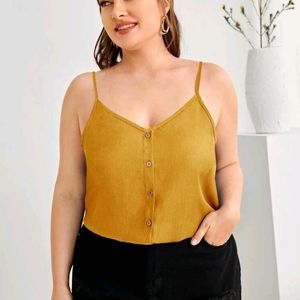 Shein Golden Yellow Button Top Cami
